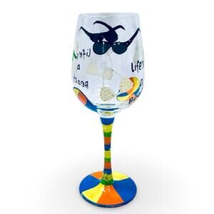 Fun Vacation Themed Wine Glass